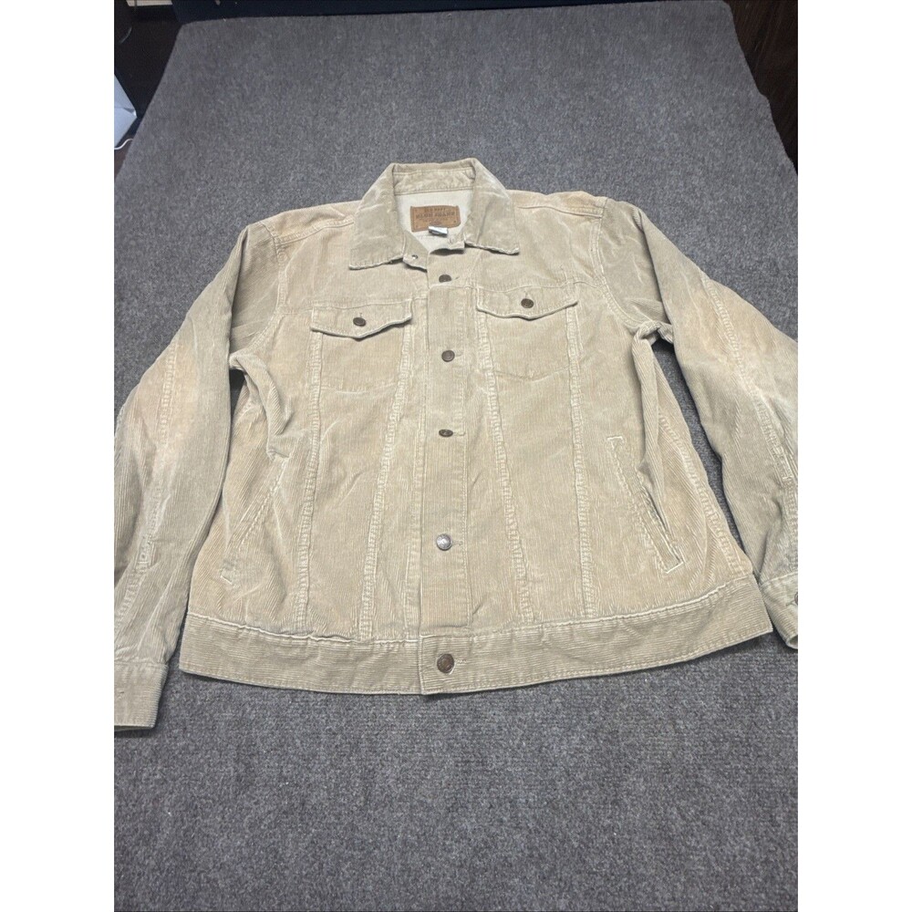 Vintage Men’s Large Y2K Old Navy Corduroy Trucker Jacket Brown Tan Vintage